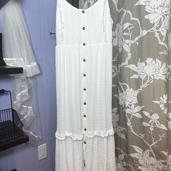 Fashion on Earth Dresses & Skirts - White Button-Down Maxi Dress